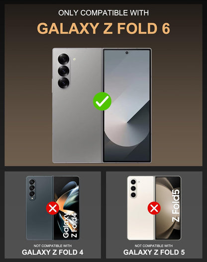 Vihibii for Samsung Galaxy Z Fold 6 Case with Belt Clip Holster & Card Holder & Screen Protector & Camera Cover & Hinge Protection, Full Body Cover Sturdy Wallet Phone Case for Galaxy Z Fold 6, Green