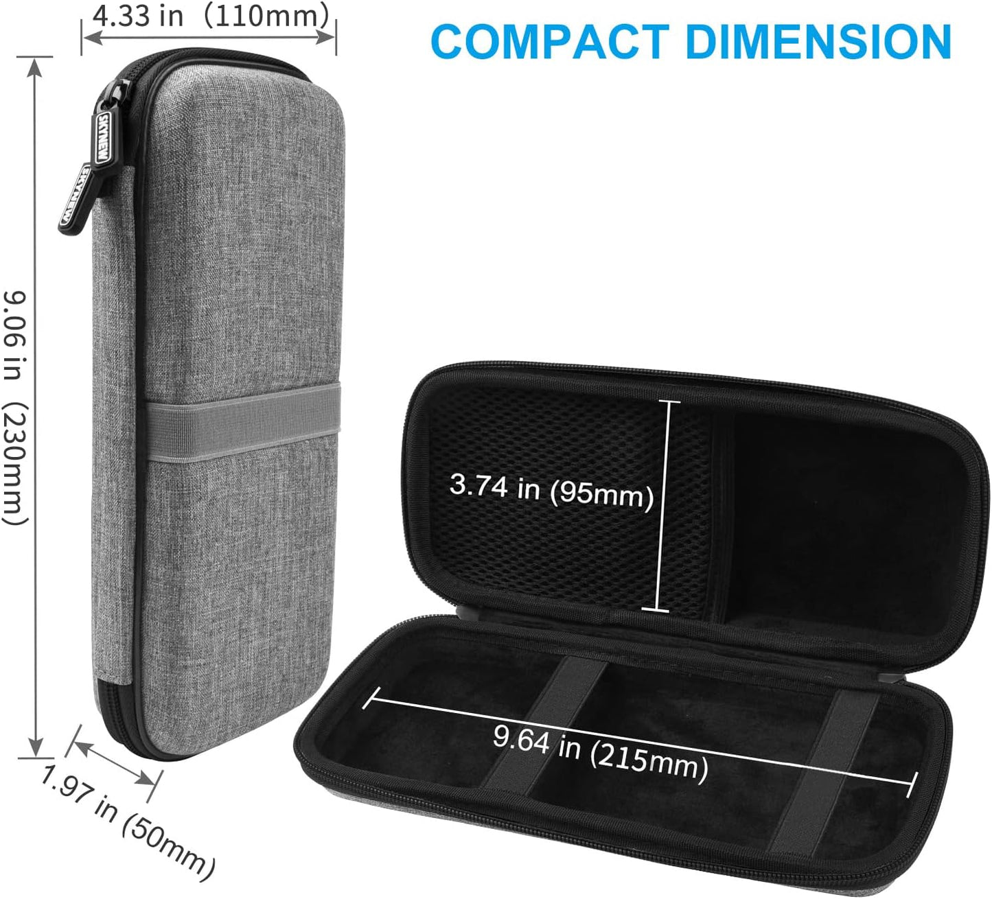 Powerbank Hard Drive Case Compatible with Anker Power Core 26800mAh/ PowerCore +26800mAh, RAV Power 26800/20100/20000mAh, ROMOSS 30000mAh, Miady 10000/15000mAh (Medium-Light Grey)