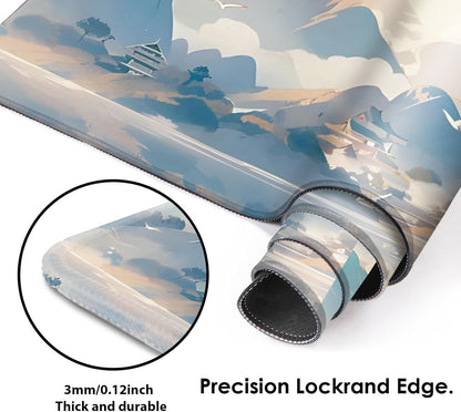 Galdas Gaming Mouse Pad XXL XL Large Long Extended Big Mousepad Non-Slip Rubber Keyboard Mouse Pad with Stitched Edges for Laptop Home Office (31.5x11.8x0.08 Inch) -Cloud Scenery