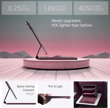 typecase Keyboard Case for iPad Pro 13-inch (M4) 2024,Magic Keyboard with 11 Colors Backlight for iPad Pro 13,Keyboard Case with Pencil Holder,Multi-Touch Trackpad,Easy-Set Magnetic Stand(Raspberry)