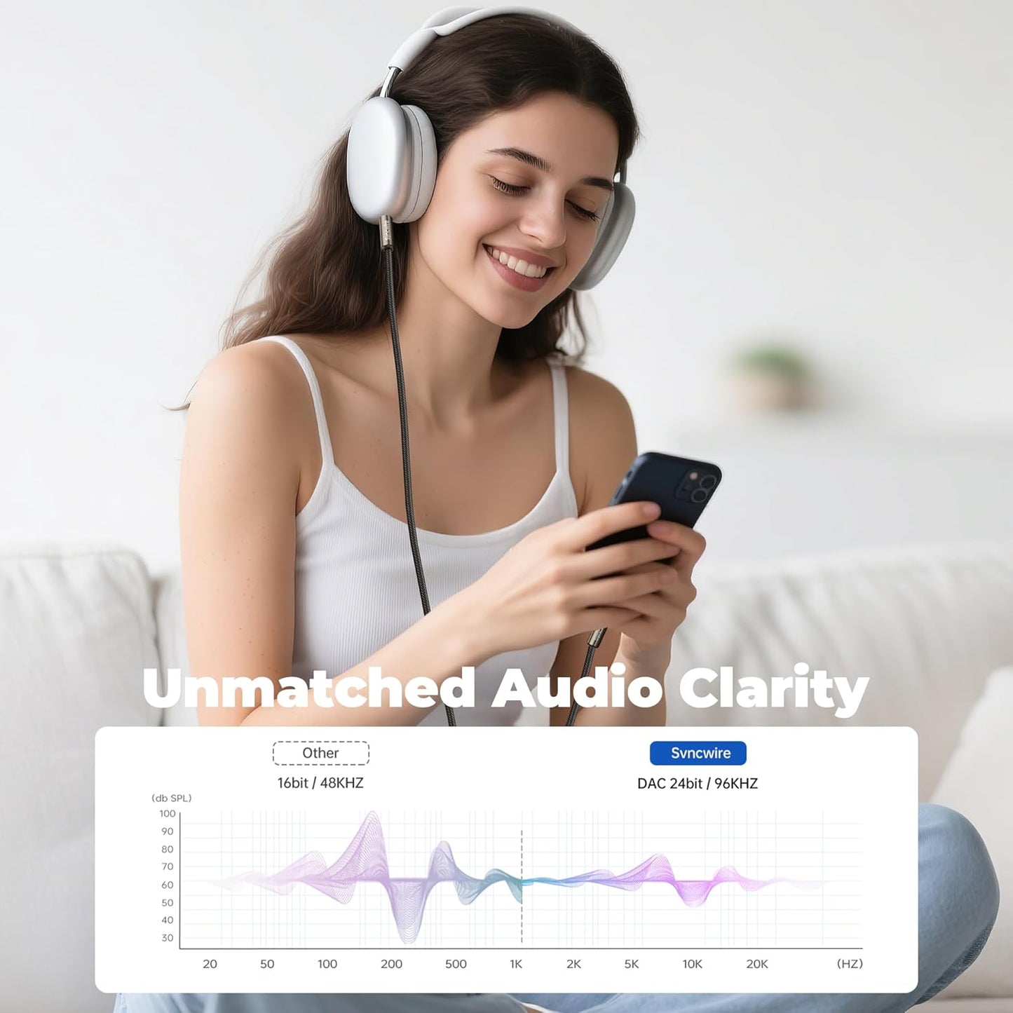 SYNCWIRE 3.5mm Nylon Braided Aux Cable (6.6ft/2m,Hi-Fi Sound), Audio Auxiliary Input Adapter Male to Male Cord for Headphones, Car, Home Stereos, Speaker, iPhone, iPad, iPod, Echo & More – Gold Brown