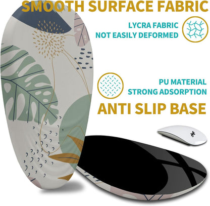 Hokafenle Ergonomic Mouse Pad Wrist Support with Stepped-Wedge Design, Wrist Rest Pain Relief Mousepad Filled with Memory Foam, Carpal Tunnel Mousepad for Wireless Mouse(12x8 inch, Abstract Leaves)