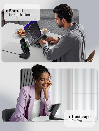 Mag.Safe Charger - iPhone Charger Stand, Fast Magnetic Wireless Charger for iPhone 16/15/14/13/12 Series - Black