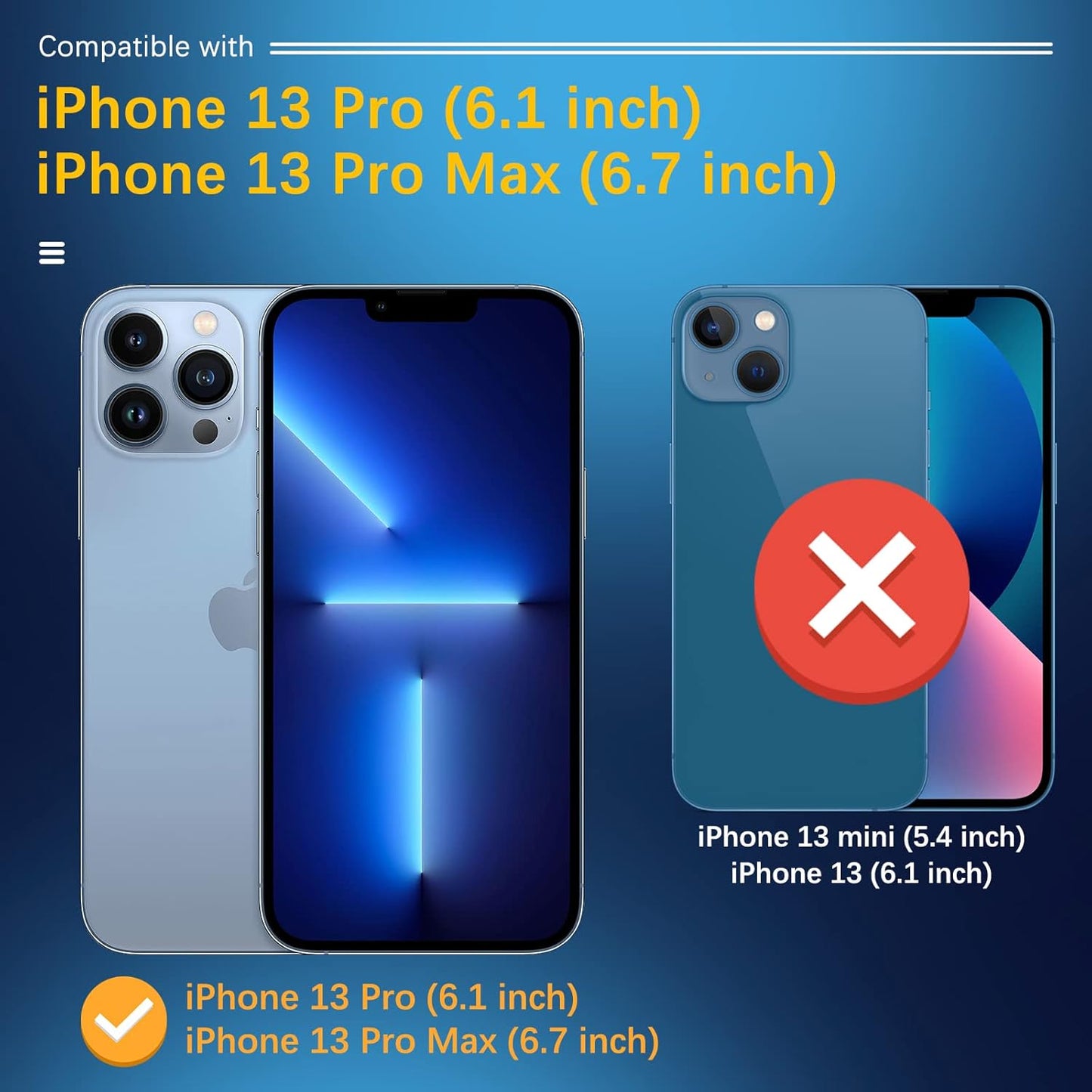UniqueMe [3 Pack] Camera Lens Protector Compatible with iPhone 13 Pro 6.1" / 13 Pro Max 6.7" Tempered Glass,[Case Friendly][New version][Scratch-Resistant][Easy Installation] -Sierra Blue