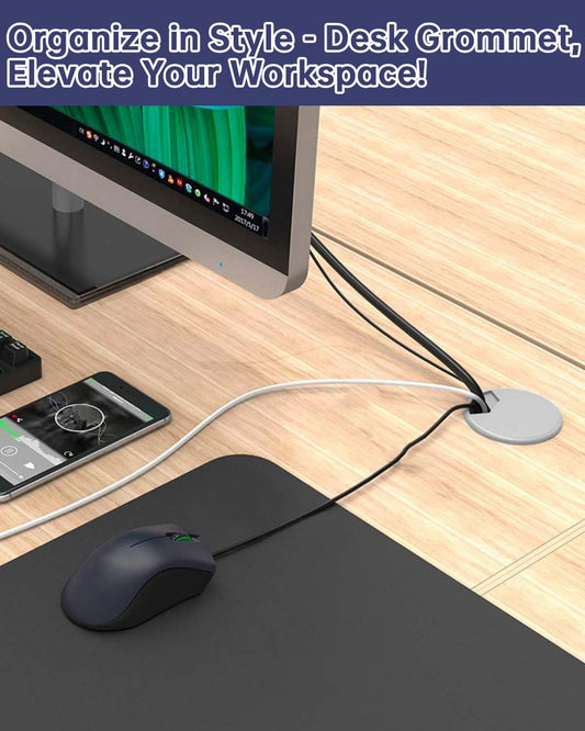 Desk Grommet 2-3/8 inch (60mm) 10 Pieces - White Desk Cable Grommet Desk Cable Hole Covers with Hole Saw for TV, Office, Wires Through Countertop and Home Table