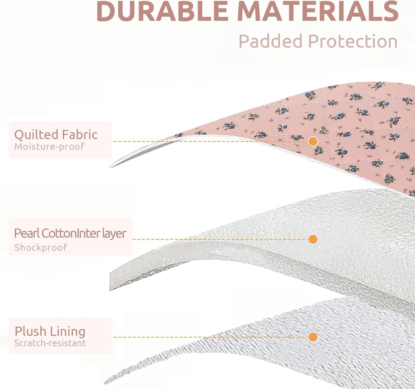 Puffy Laptop Sleeve 13-15.6 Inch Cute Quilted Laptop Protective Case Padded Floral Computer Sleeve for MacBook (A-Dark Pink, 15 Inch)