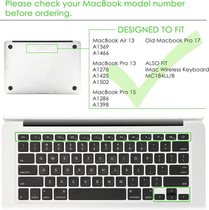 Allinside Gray Ombre Keyboard Cover Skin for MacBook Pro 13" 15" 17" (2015 or Older Version), MacBook Air 13" A1369/A1466, Older iMac Wireless Keyboard MC184LL/B