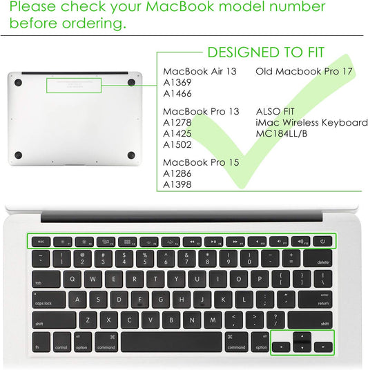 Allinside Gray Ombre Keyboard Cover Skin for MacBook Pro 13" 15" 17" (2015 or Older Version), MacBook Air 13" A1369/A1466, Older iMac Wireless Keyboard MC184LL/B