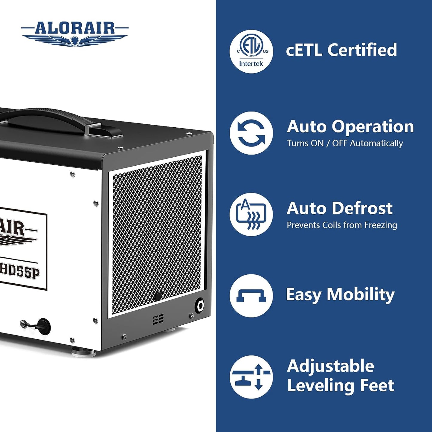 ALORAIR Crawl Space Dehumidifier, 120 PPD Crawlspace Dehumidifiers with Drain Hose and Pump for Basement, Portable Compact Auto Defrost Under House Industry Commercial Dehumidifier