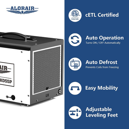 ALORAIR Crawl Space Dehumidifier, 120 PPD Crawlspace Dehumidifiers with Drain Hose and Pump for Basement, Portable Compact Auto Defrost Under House Industry Commercial Dehumidifier