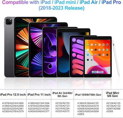 Stylus Pen for iPad 2018-2023 with Palm Rejection, Active Pencil for iPad 10th/9th/8th/7th/6th Generation, for iPad Pro 11/12.9 inch, for iPad Air 5th/4th/3th Gen, for iPad Mini 6th/5th Gen(Purple)