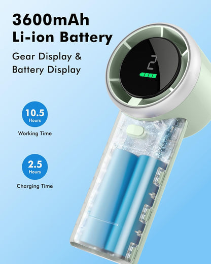 WHATOOK Portable Mini Fan: High Speed Cooling Fan, 10 Hours Battery Life, USB Rechargeable, Small Essentials for Women, Beach Travel, Vacation (Green)