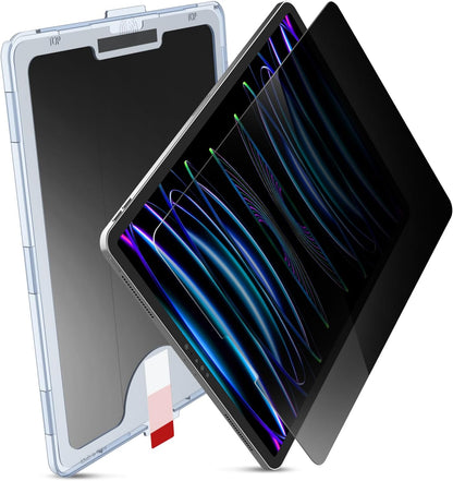 MOBDIK Privacy Screen Protector Compatible with iPad Pro 12.9 Inch (2022 & 2021 & 2020 & 2018), Anti Spy, 9H Tempered Glass, EZ Kit 1 Pack