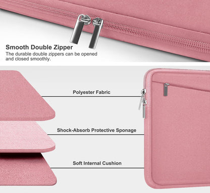 15.6 inch Laptop Case, Slim Computer Carrying Bag Protective Cover Briefcase with Front Pocket, Durable Laptop Sleeve for 15-16 Inch HP, Dell, Lenovo, Asus- Red Pink