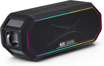 Altec Lansing Magnetic Bluetooth Speaker HYDRAJOLT 2.0, Waterproof IP67, 12W Output Power, 16H Battery, Multicolor LED, 100ft Wireless Range, Voice Assistant, USB-C Quick Charge