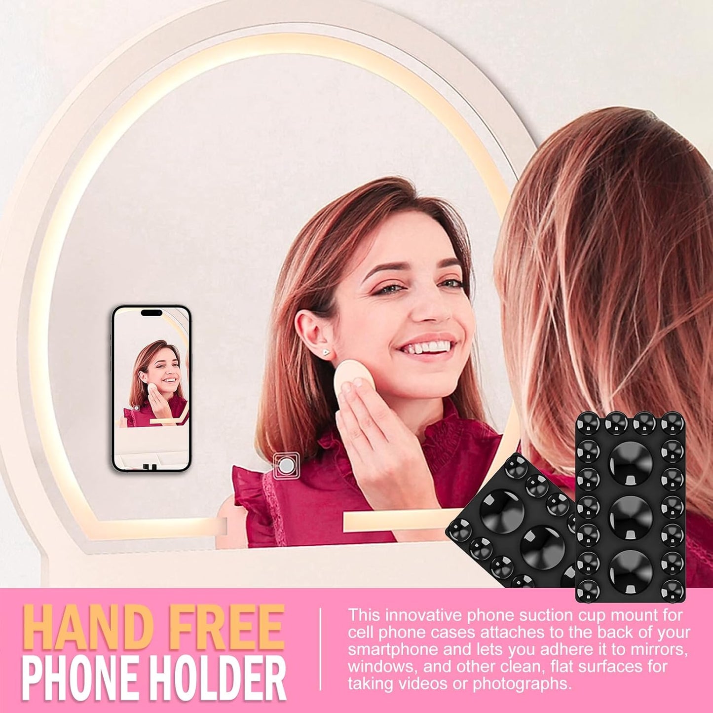 2024 Upgrade 2PCS Silicone Suction Cup Phone Case Adhesive Mount,Adhesive Grip, Sticky Suction Cup Phone Holder & Suction Phone case Holder TikTok & Selfies (Black, 3+16 Single Sided)