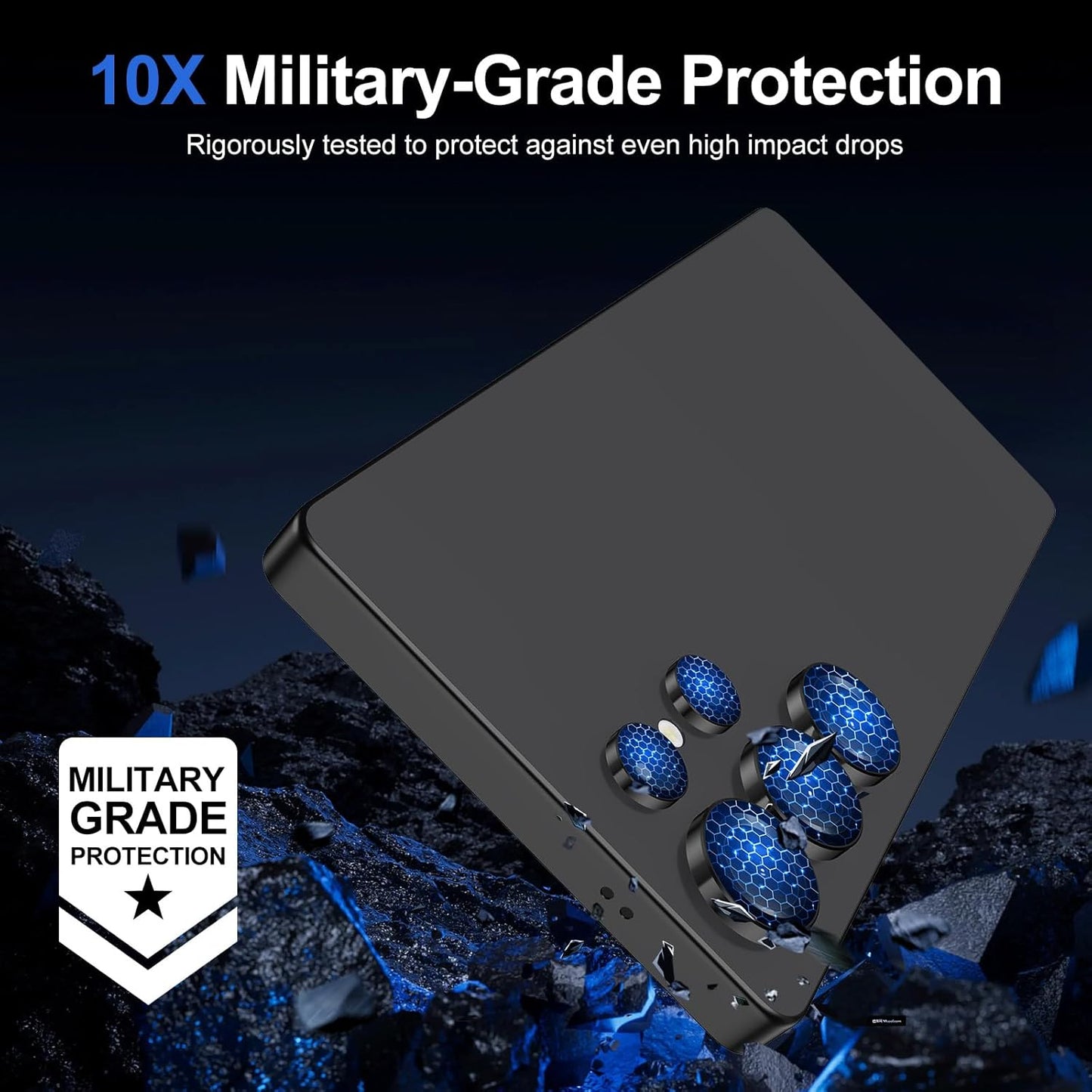 for Samsung Galaxy S25 Ultra Camera Lens Protector, Individual Metal Ring Tempered Glass Lens Cover, [Strong Adsorption] Scratch Resistant Ultra-Thin HD Clear Lens Cover, 1 Set-Black Ring