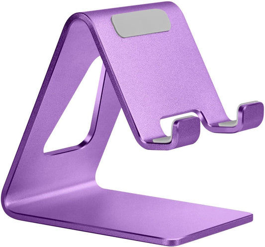 Cell Phone Stand, Phone Holder for Desk, Aluminum Desktop Phone Dock for iPhone 15 14 13 12 pro 11 X Xs max 8 7 6 6s Plus SE Samsung All Smart Phones,Purple