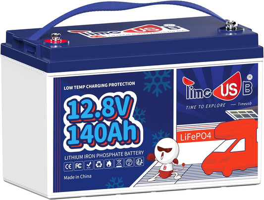 12V 140Ah LiFePO4 Lithium Battery with Low Temp Cut Off, Built-in 100A BMS, Group 31 Deep Cycle LiFePO4 Battery, Max.1792Wh Energy, Perfect for Trolling Motor/RV/Home Backup System/Off-Grid