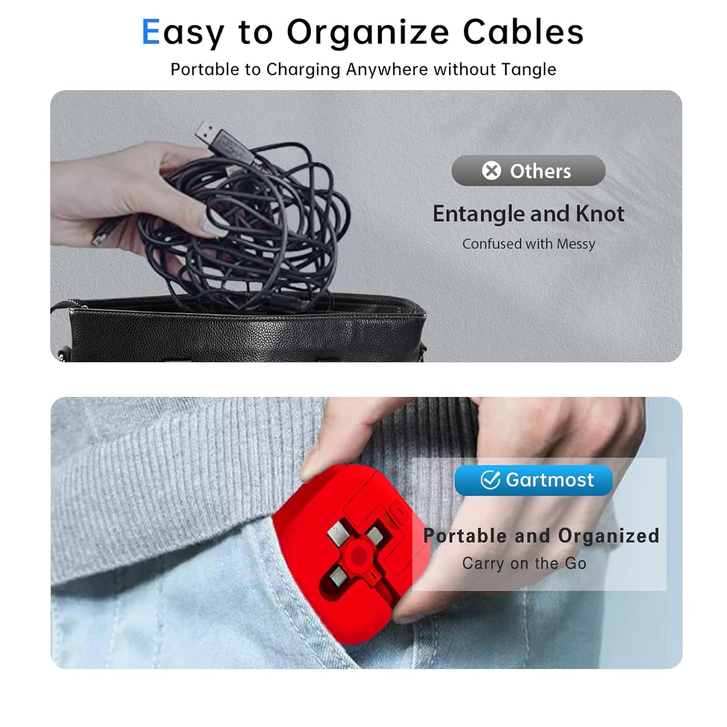 Three in One Charging Cable Cord. 3 in 1 Charging Cable Retractable. Compatible USB C(Type-C)/Micro USB/IP, Compatible with Phone, Android, Tablet (Green)