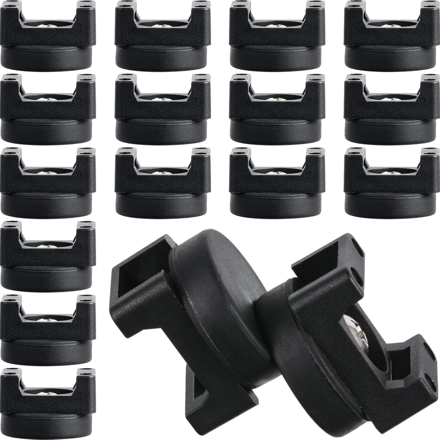 Yookeer 15 Pcs Magnetic Zip Tie Mount Base Black Magnetic Cable Clips Wire Holder Multipurpose Cable Ties Management Base Electrical Supplies for Wire (22 mm)
