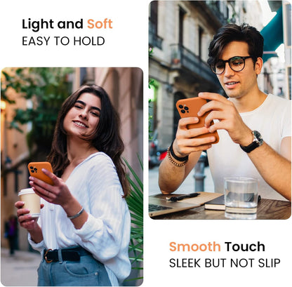 FireNova for iPhone 14 Pro Case, Silicone Upgraded [Camera Protection] Phone Case with [2 Screen Protectors], Soft Anti-Scratch Microfiber Lining Inside, 6.1 inch,Kumquat