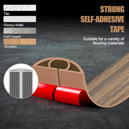 Floor Cord Cover Self Adhesive Cord Hider,10FT Cable Management, Extension Strip Protector for Wires, Prevent Cable Trips for Offices, Gyms, Exhibitions Cavity:0.47"(W) x0.35(H) Woodsmokedbrown