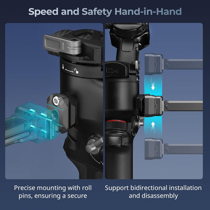 SMALLRIG HawkLock Quick Release Adjustable Camera Monitor Mount, NATO Rail and Cold Shoe, Tilt 165° Adjustable, for DJI RS 4 Mini/RS 4 Pro/RS 4 /RS 3 Mini/RS 3 Pro/RS 3 /RSC 2 /RS 2 Stabilizers