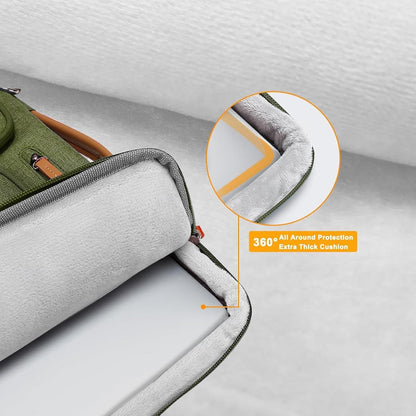 MOSISO 360 Protective Laptop Case 16 inch, 15-15.6 inch Laptop Sleeve Compatible with MacBook Pro 16, HP, Acer, Dell, Lenovo, ASUS, Side Open Carrying Case with 4 Zipper Pockets&Handle, Olive Green