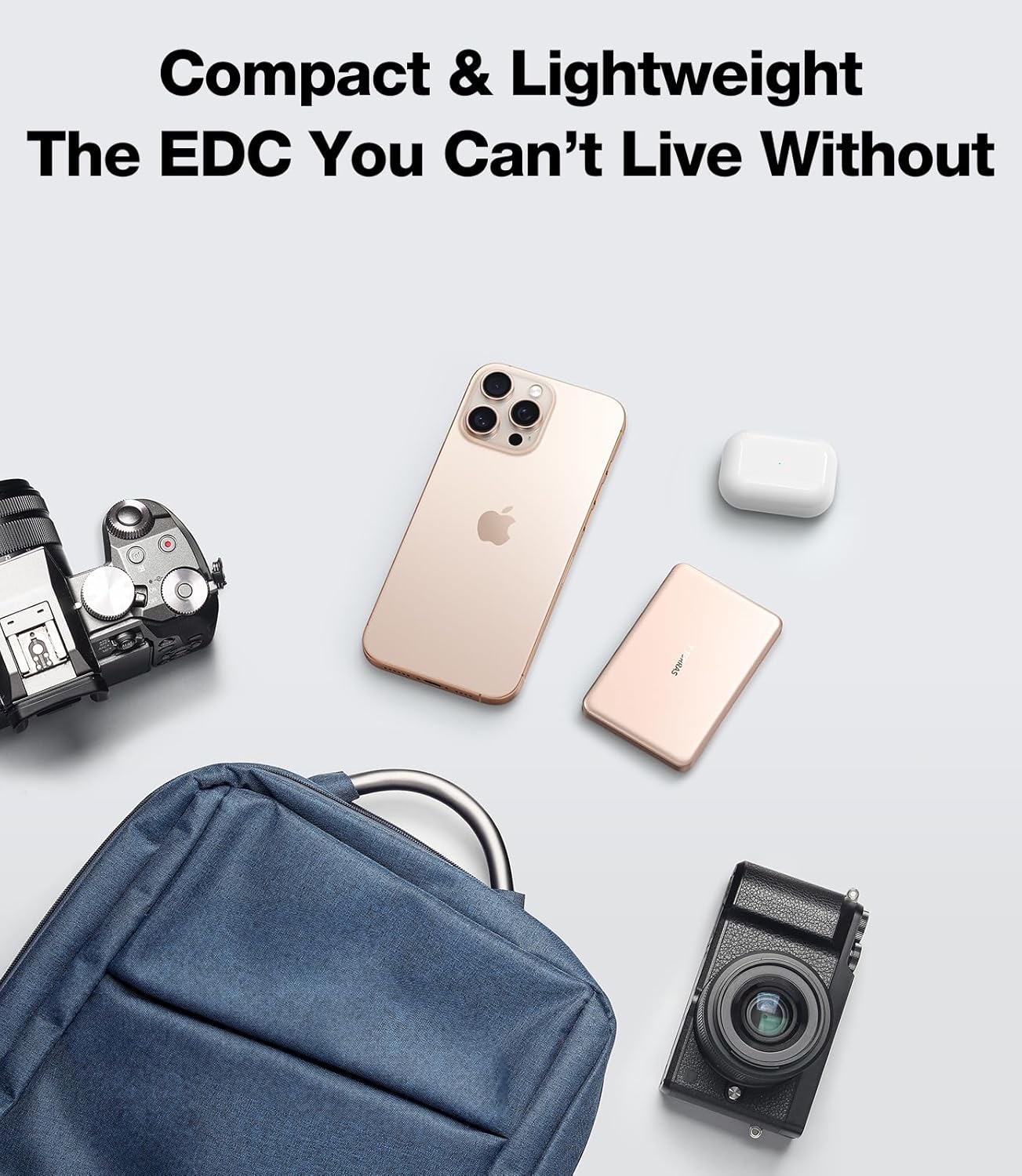 TORRAS MiniMag Power Bank,Ultra-Slim 10,000mAh Magnetic Wireless Portable Charger, 22.5W Fast Charging iPhone Air Magnetic Battery Pack Designed for iPhone 17 Pro Max/17 Pro/Air/16/15/14/13/12, Gold