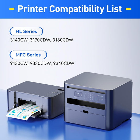 DR221CL DR-221CL Drum Unit Set 4 Pack High Yield Replacement for Brother Color DCP-9020CDN HL-3140CW HL-3150CDW HL-3170CDW HL-3180CDW MFC-9130CW MFC-9330CDW MFC-9340CDW HL-3180CDW Printer Black Color