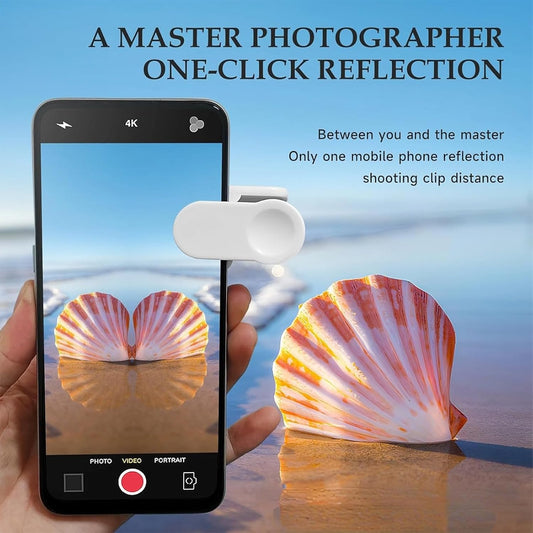 Mirror Effect Lens - Capture Stunning Reflections Instantly, Smartphone Camera Mirror Reflection Clip Kit, Adjustable HD Glass Smartphone Photography Flip Mirror, for Travel Photography (Black-1Pc)