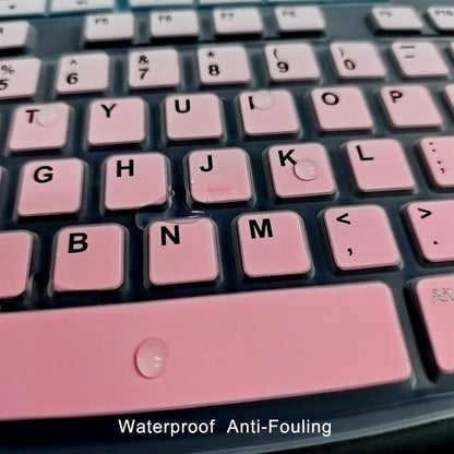 Keyboard Cover Silicone for Logitech K200 K260 K270, Keyboard Cover for Logitech K200 K260 K270 Ergonomic Wireless Keyboards, MK200 MK260 Keyboard Skin Waterproof Dustproof (Gradient Pink)