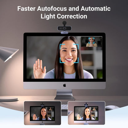 UGREEN 2K Webcam, Full HD 1080P Webcam for PC, Web Camera with Autofocus, Privacy Cover, Dual Noise Cancelling Mics, Computer USB Camera for Streaming, Conferencing, Calling, Zoom, Skype, Teams