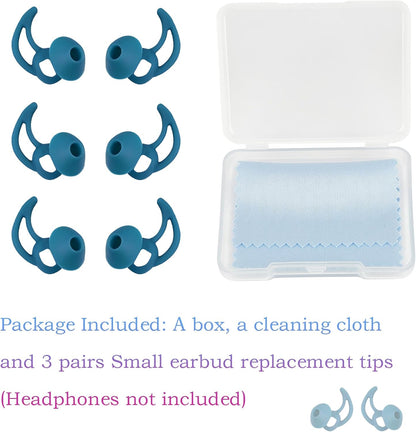 Earbud Pads Replacement Silicone Ear Bud Tips Eartips Compatible with Bose Quietcomfort and Sport Headphone Rubber Tips Earbud Covers Small 3 Pairs