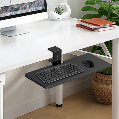 Large Under Desk Rotatable Computer Keyboard and Mouse Tray, Extra Sturdy Desk Swivel Clamp, Ergonomic Keyboard & Mouse Tray for Typing in Home, Office Work, 23 x 10 Inch