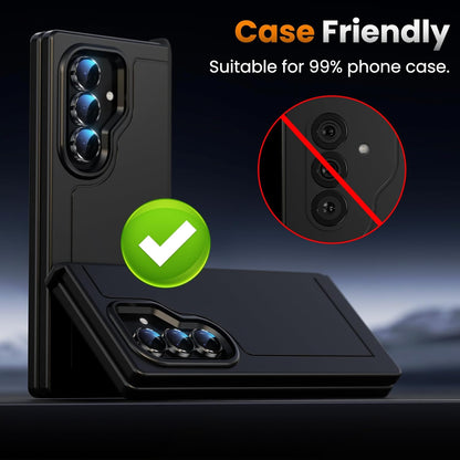 YWXTW for Samsung Galaxy Z Fold 7 Camera Lens Protector, [12X Stronger Adhesion] Individual Anti Scratch Metal Ring Tempered Glass Camera Screen Protector for Z Fold 7 Accessories 2025 (Black)