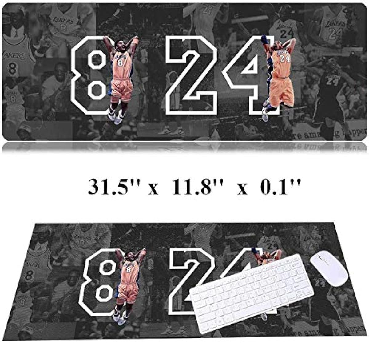 RTGGSEL 31.5x11.8 Inch Non-Slip Long Extended Large Gaming Mouse Pad with Stitched Edges XL Laptops Keyboard Mouse Mat(8&24)