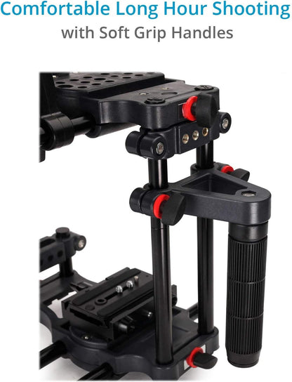 Power DSLR Camera Cage with MB-600 Matte Box Combo Kit. 4x4 Filter Holders, Lenses up to 95mm Diameter, Supports 15mm Rods. for DSLR/DSLM Handheld Camera. (FC-CTH-01)