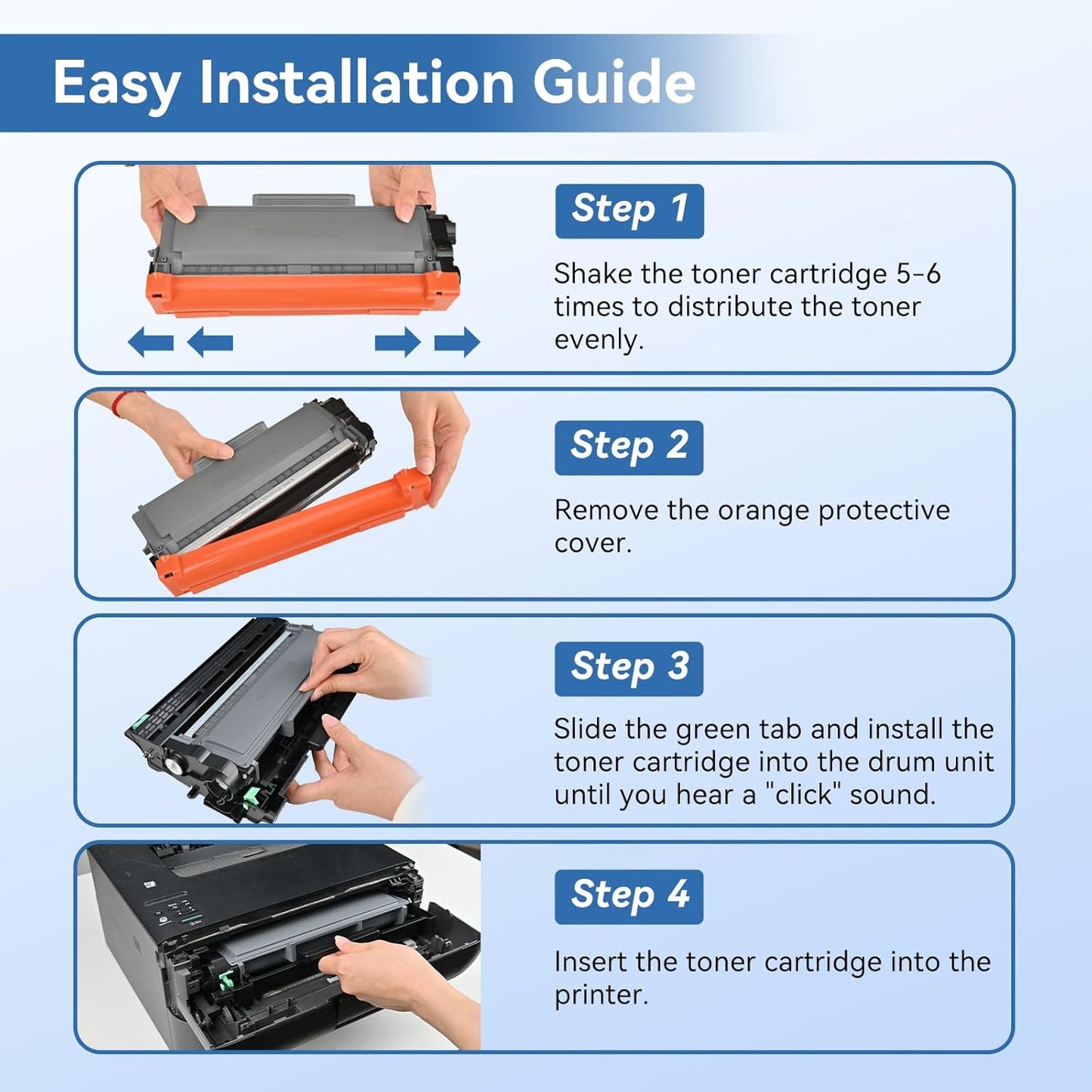 MYTONER Compatible Toner Cartridge Replacement for Brother TN660 TN-660 TN630 TN-630 Toner Cartridge for HL-L2300D HL-L2380DW HL-L2320D DCP-L2540DW MFC-L2700DW MFC-L2685DW Printer (2 Pack)