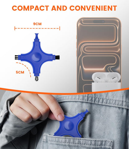 Port Cleaner for iPhone, CODOGOY Charging Port Cleaning Kit with Brushes for Lightning Port & USB-C Phones, Earbuds - Blue