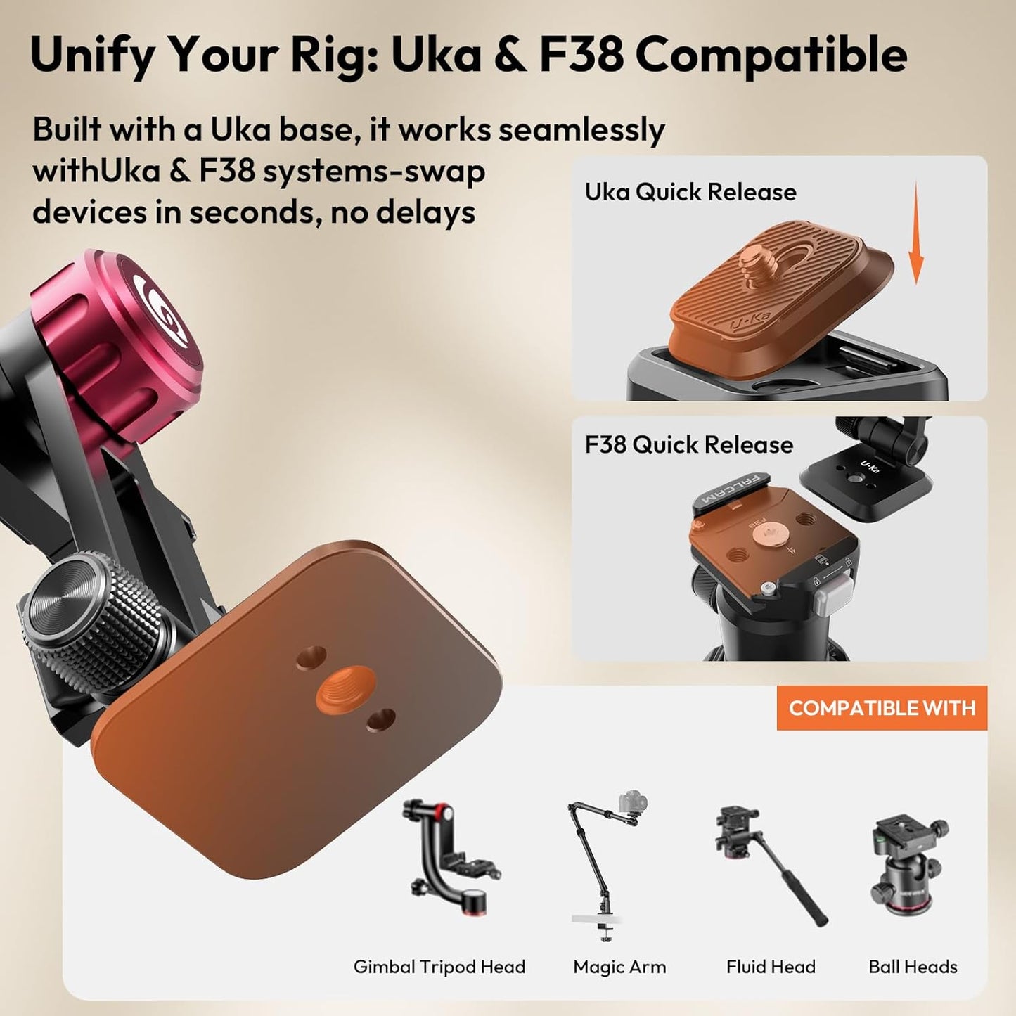 ULANZI MA51 Metal Phone Tripod Mount, Phone Clamp with Arca UKA Base, Cold Shoe, Arri Locating Holes, 360° Swivel 180° Tilt, Cell Phone Holder Compatible with iPhone 17 16 15 14 Samsung Cell Phone