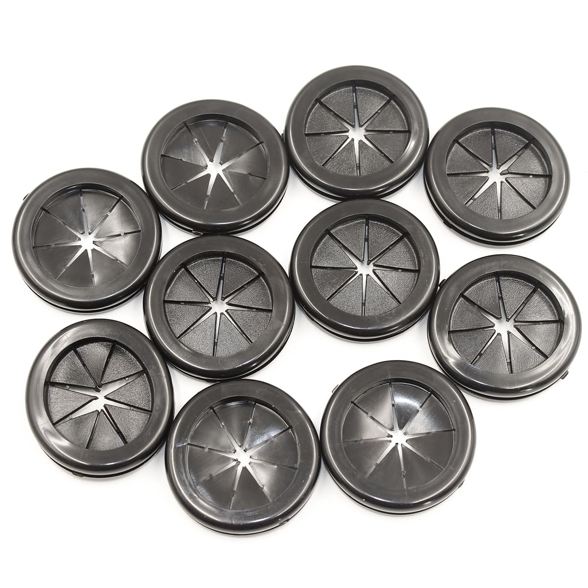 Rubber Grommets for Wiring, 1-3/8 Inch Drill Hole 1-3/16 Inch ID, Firewall Grommets Automotive Cable Cords Hoses Protection, Double-Sided Rubber Plugs for Round Holes, 10 Pcs, 30x35 mm