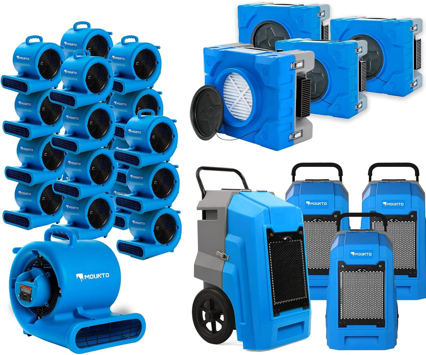 MOUNTO Water Damage Restoration Combo Package Deals (24xAir Mover, 4x Air Scrubber, 4x LGR Dehumidifiers)