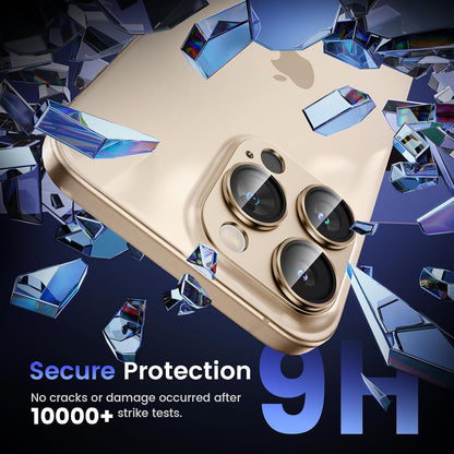 Tensea for iPhone 16 Pro/iPhone 16 Pro Max/iPhone 15 Pro/iPhone 15 Pro Max Camera Lens Protector, Metal Aluminum Alloy Tempered Glass Cover Camera Screen Protector Accessories, Case Friendly