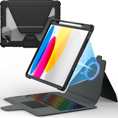 Nillkin for iPad 10th Generation Case with Keyboard & iPad 11th (A16, 2025), Magic-Style Magnetic Detachable Backlit Keyboard Case with Camera Cover and Multi-Touch Trackpad for 10th Generation