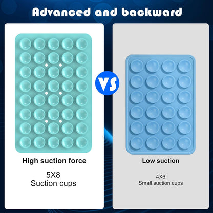 Silicone Double Sided Suction Phone Case Mount, Detachable Hands Free & Strong Grip Holder for Selfies & Videos, Compatible iPhone Android (Sky Blue, 1Pack)