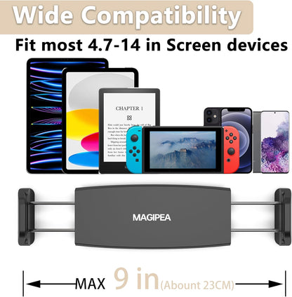 Tablet Stand Holder, Mount Holder Clip with Grip Flexible Long Arm Gooseneck Compatible with ipad iPhone/Nintendo Switch/Samsung Galaxy Tabs/Amazon Kindle Fire HD - Black