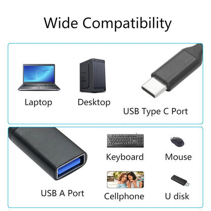 USB Splitter Cable 1FT, USB Type C Male to Dual USB A Female Y Splitter Adapter 1 in 2 Out, Power & Data with OTG Function Intelligent Chip, for Smartphone, Laptop, Car etc