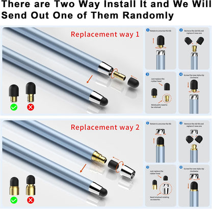 40PCS Replacement Rubber Tibs for Stylus Pen,High Sensitivity and Precisio,Universal Stylus Black Rubber Tips(0.27inch/0.21inch)